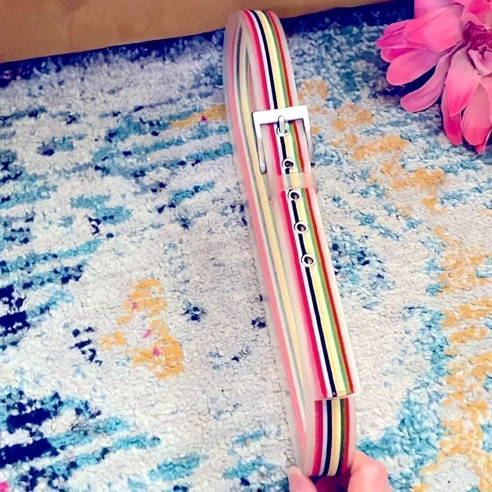 90’s Jelly Belt w/Colorful Stripes